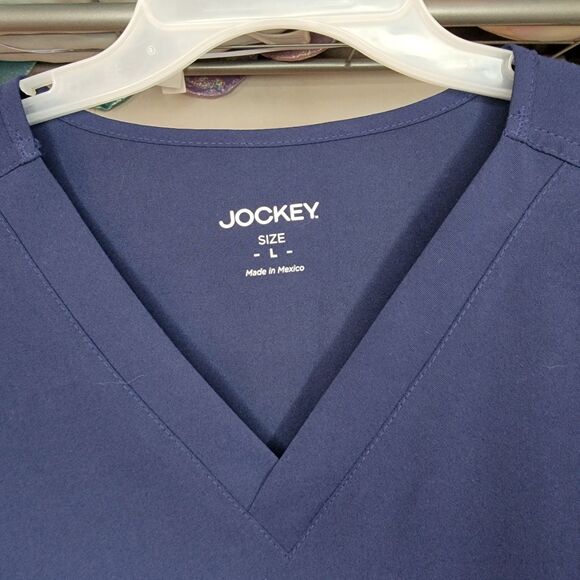 Jockey Scrub Top Unisex SS Navy - Size L NWT - Picture 2 of 5